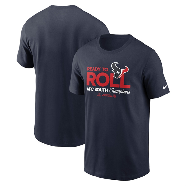 Men's Navy Houston Texans 2024 AFC South Champions Locker Room Trophy Collection T-Shirt